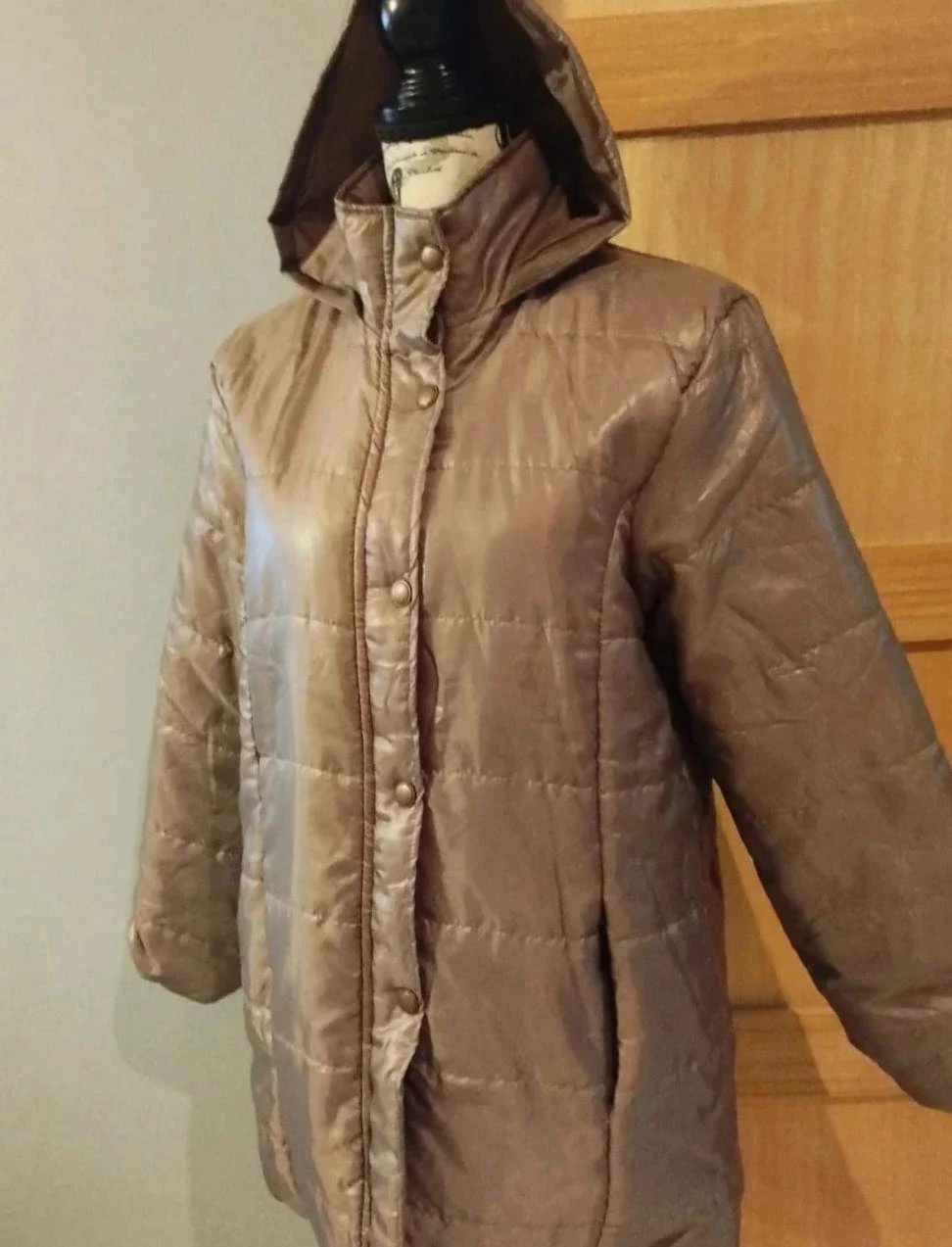 Parka matelassée doublée marron satiné, Nathalie Anderson,T42/44